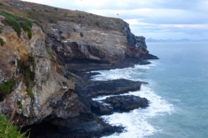 Die Steilküste am Ende der Otago Halbinsel